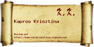 Kapros Krisztina névjegykártya