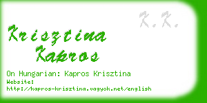 krisztina kapros business card